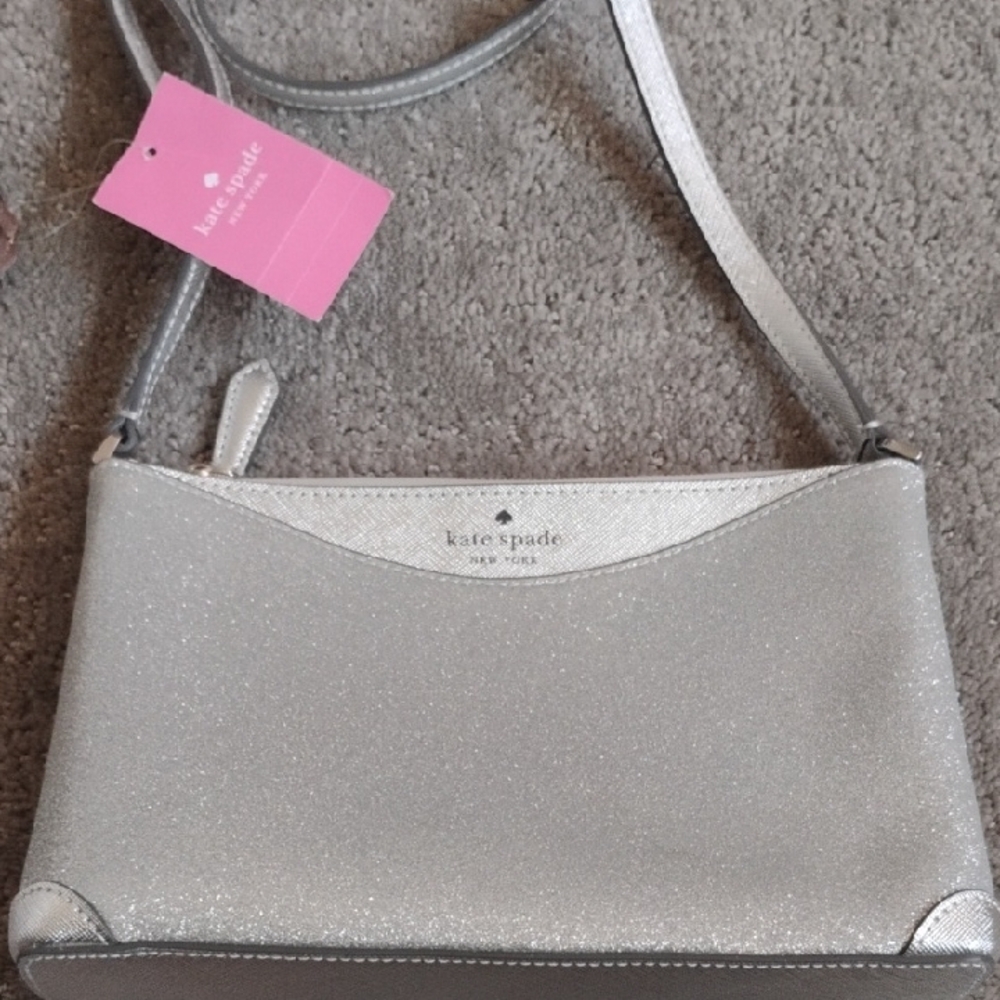 Kate Spade Glittering Silver Crossbody Bag